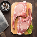 Bone-In pork chops offered at WP Meat Co in Enfield, Illinois.