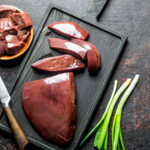Beef liver offered at WP Meat Co in Enfield, Illinois.