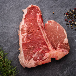 Beef porterhouse steak offered at WP Meat Co in Enfield, Illinois.