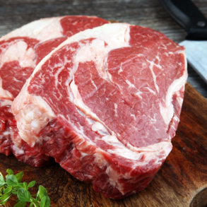 Beef ribeye steak offered at WP Meat Co in Enfield, Illinois.