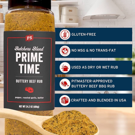 Butchers Blend Prime Time Rub offered at WP Meat Co in Enfield, Illinois.