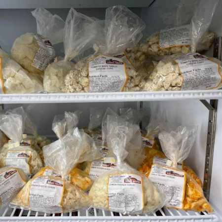 Cheese curbs offered at WP Meat Co in Enfield, Illinois.