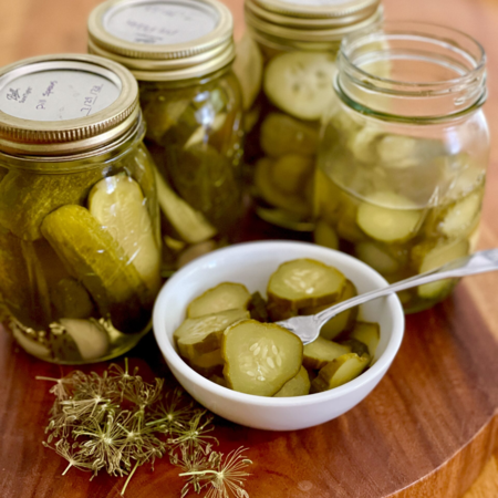 Pickle chips offered at WP Meat Co in Enfield, Illinois.