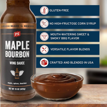 Maple Bourbon Wing Sauce offered at WP Meat Co in Enfield, Illinois.