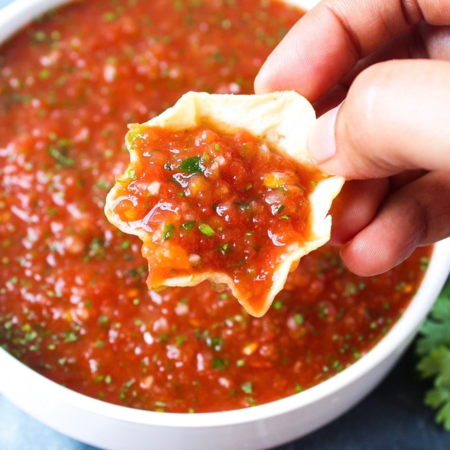 Salsa offered at WP Meat Co in Enfield, Illinois.